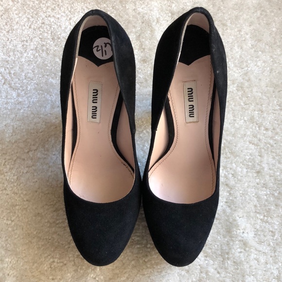 Miu Miu Platform Glitter Heels - Picture 2 of 6